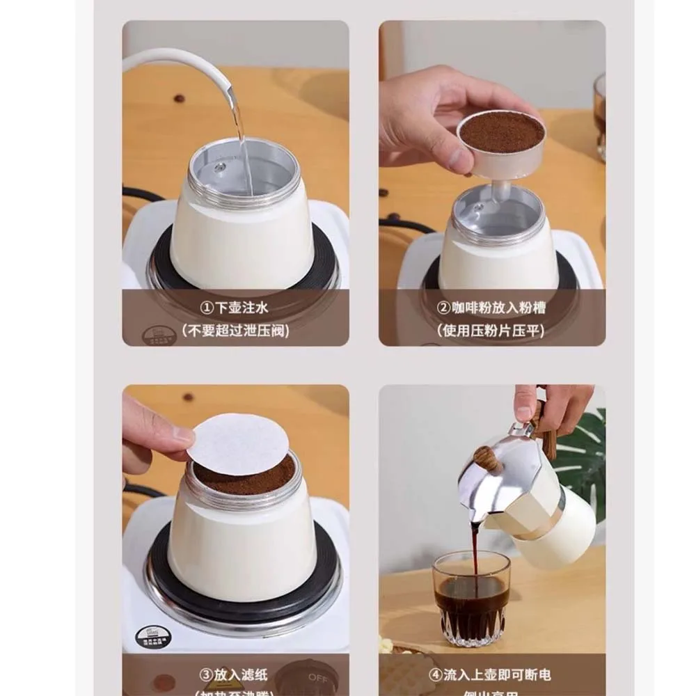 Aluminum Italian Moka Espresso Coffee Maker Percolator Stove Top Pot Kitchen Tools Stovetop Coffee Make With filter Paper - view 5