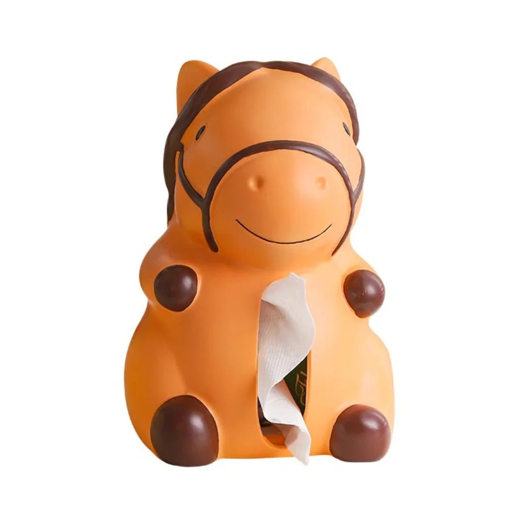 Figura modello cavallo anno scatola di fazzoletti scatola di immagazzinaggio di fazzoletti di cavallo decorativo anime cartone animato piccolo cavallo modello regalo di compleanno