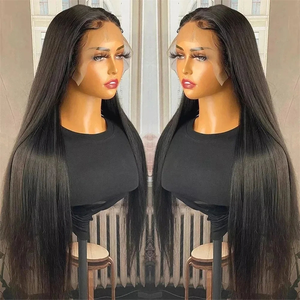 30 38 Inch 180 Density 13x4 Hd Lace Frontal Human Hair Wigs Brazilian Straight 13x6 Lace Front Wig Remy For Black Woman