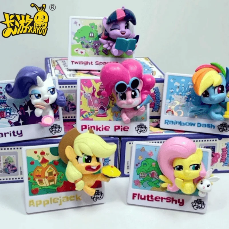 

Новый Kayou My Little Pony, стереоскопическая 3d фоторамка, Q-версия, наклейка на холодильник, украшение, слепая коробка, раритет, детские игрушки