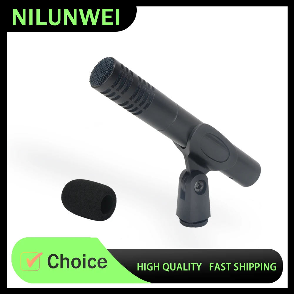 

Конденсаторный микрофон 914 Pro в стиле драм-микрофона, с ветрозащитой и креплением-клипсой – полнодиапазонный звук/чистое звучание, подходит для