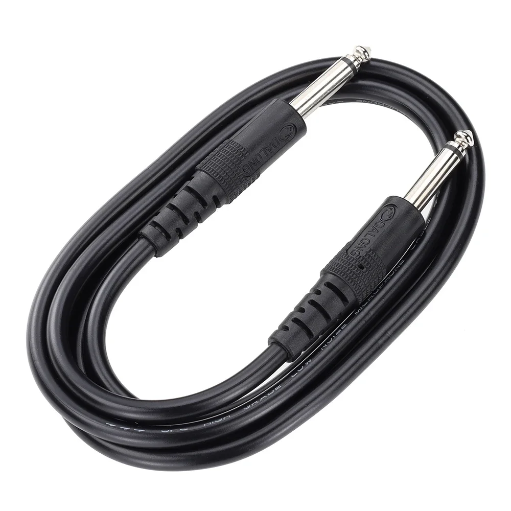 100 Uds 6,5 6,35mm a 6,35mm Jack Mono conector de Cable auxiliar para altavoz de guitarra mezclador de Audio DJ Cables de Cable de señal