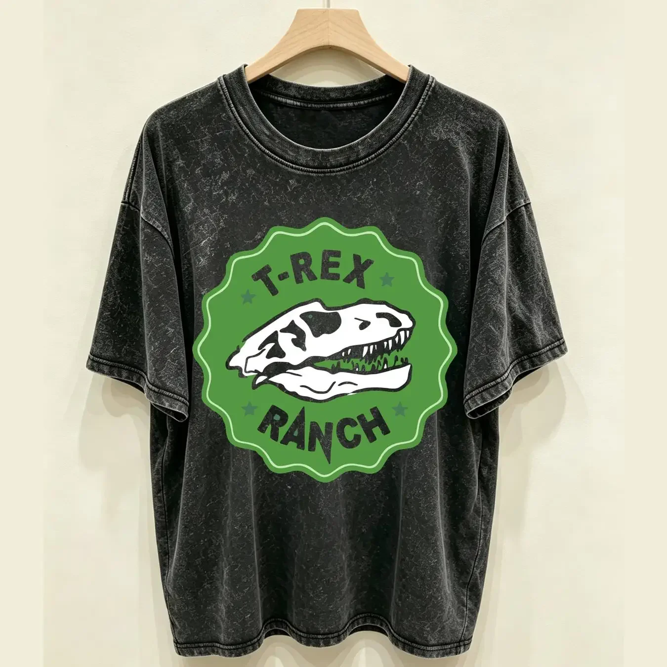 washed T Shirt Park Ranger Kids Rex Ranch Dinosaur Birthday Easter Top vintage Washed Unisex Soft Slightly graphic Stretched