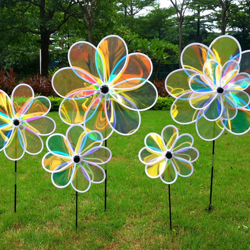 

1Pc Sunflower Windmill Pinwheel Colourful Sequins Foldable Windmill Carry Camping Picnic Home Garden Decoration