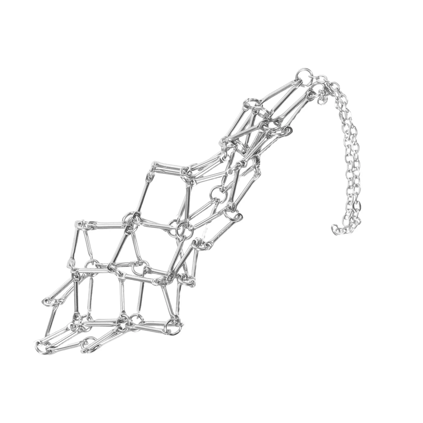 

Crystal Necklace Holder Adjustable Stainless Steel Mesh Pendant Cage Fits 70-90Mm Stones Empty Stone Holder DIY Jewelry Making