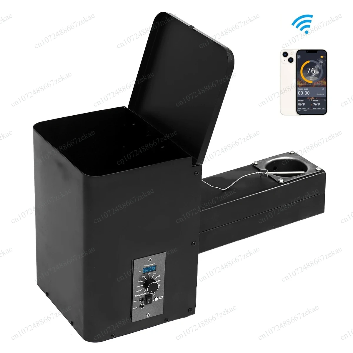 Pellet BBQ Smoker Hopper Assembly Kit With Wifi bluetooth PID Controller 12