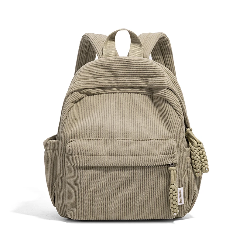 

Новые классические однотонные вельветовые рюкзаки с внутренним карманом на молнии, 2026, высококачественные милые школьные сумки большой вместимости для женщин