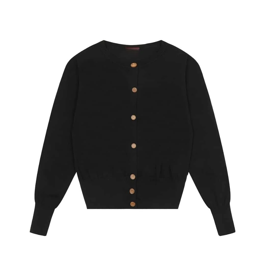 Mini Cardigan Court en Tricot Creux Brodé Motif Planète pour Femme avec Ourlet à Volants et Franges vv115