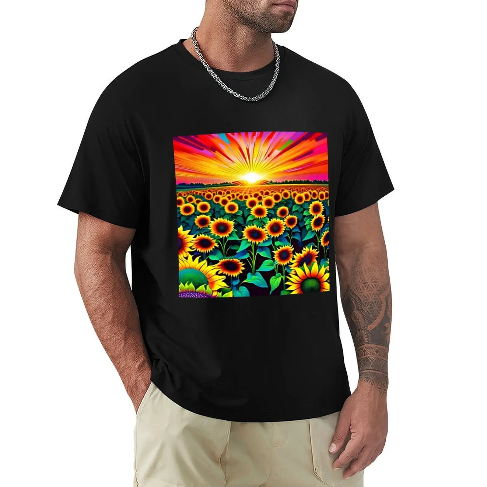 Radiance in the Sun's Embrace T-shirt new edition vintage clothes sweat mens workout shirts