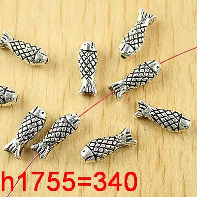 

25Pcs 15*5*4mm Tibetan silver fish spacer beads h1755