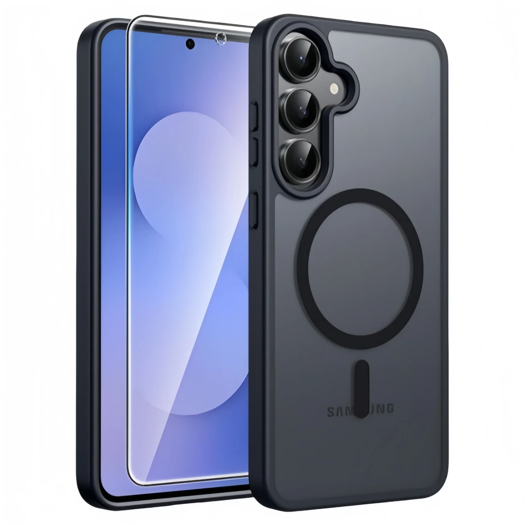 Für Samsung Galaxy A57/A37/A17 Hülle: Mit Displayschutzfolie, magnetische, transluzente, matte Handyhülle, robust und stoßfest.