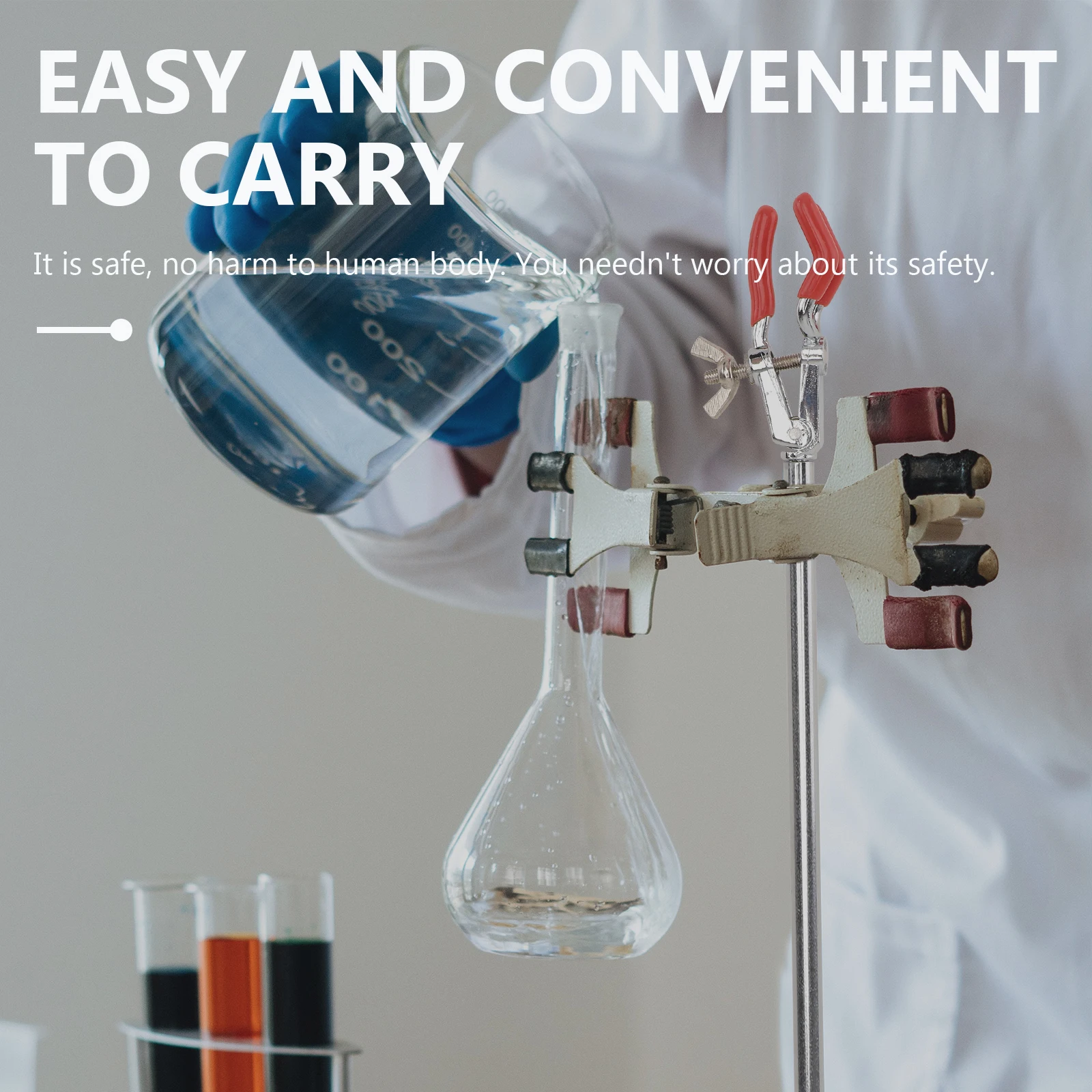 

1 set Three Jaw Clamps Zinc Alloy Flask Clamp Beaker Holder Lab Equipment Test Tube Clamp Lightweight School Lab Use