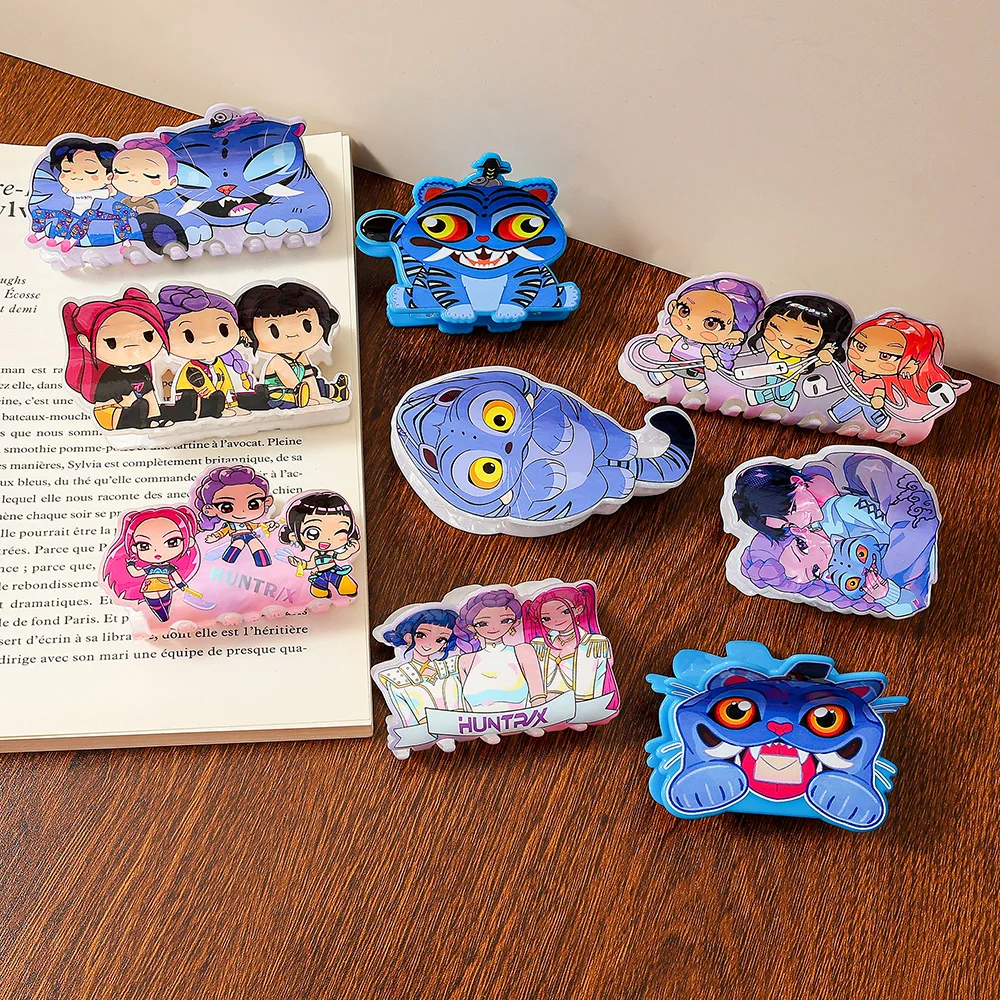 الكرتون فتاة مجموعة الشعر مخلب لطيف شخصية الطباعة الاكريليك مخلب كليب شعبية كراب مشبك شعر إكسسوارات الشعر للفتيات هدية #1