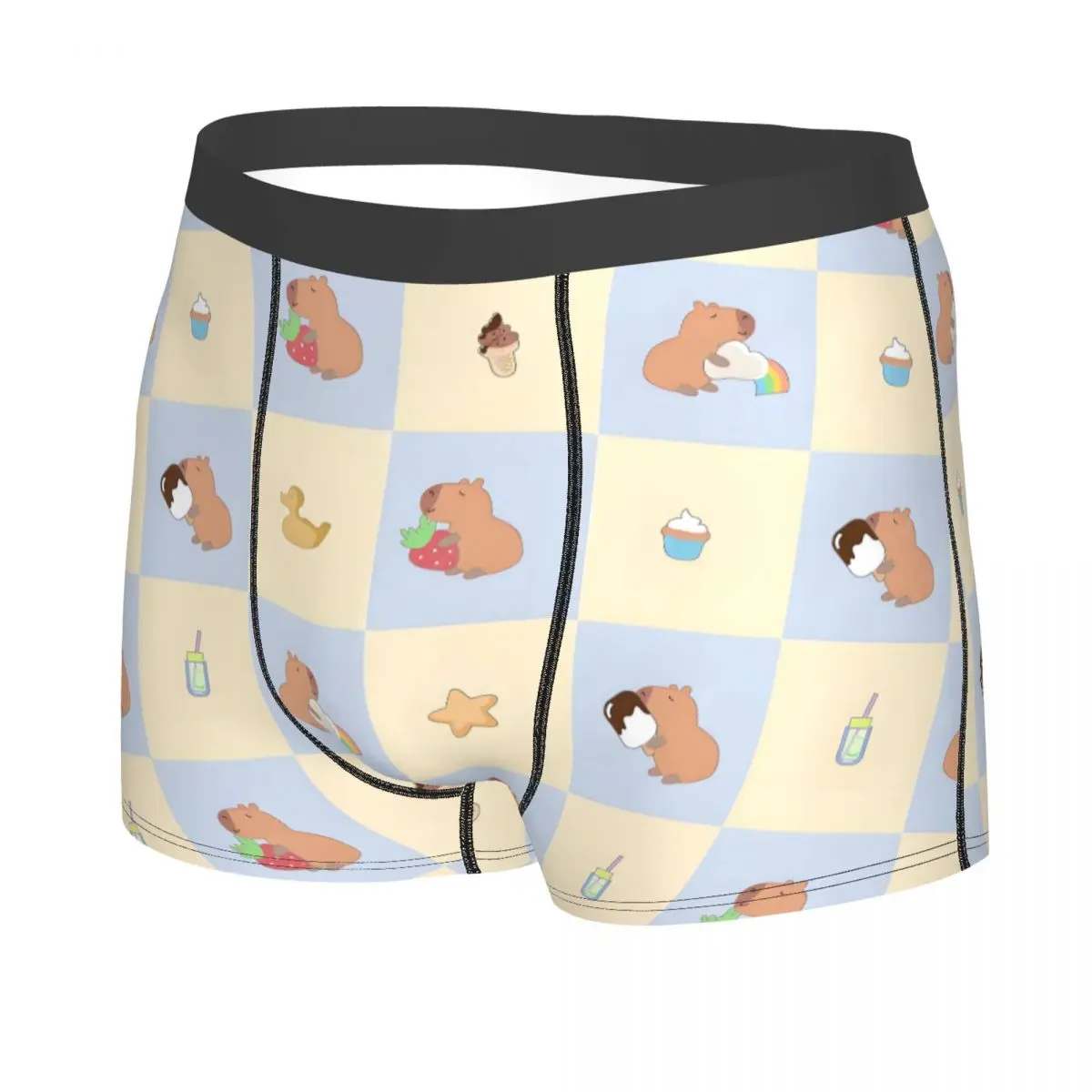 Custom Fashion Capybara Stars Flowers Pattern Boxers Shorts Panties Male Underpants Comfortable Popular Animals Briefs Underwear