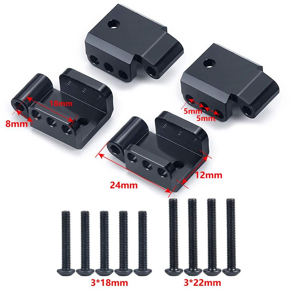 MIBIDAO 4Pcs/lot Metal Front & Rear Shock Mount Damper Tower Hoops For 1/10 TRX4 Defender Bronco Blazer RC Crawler Car