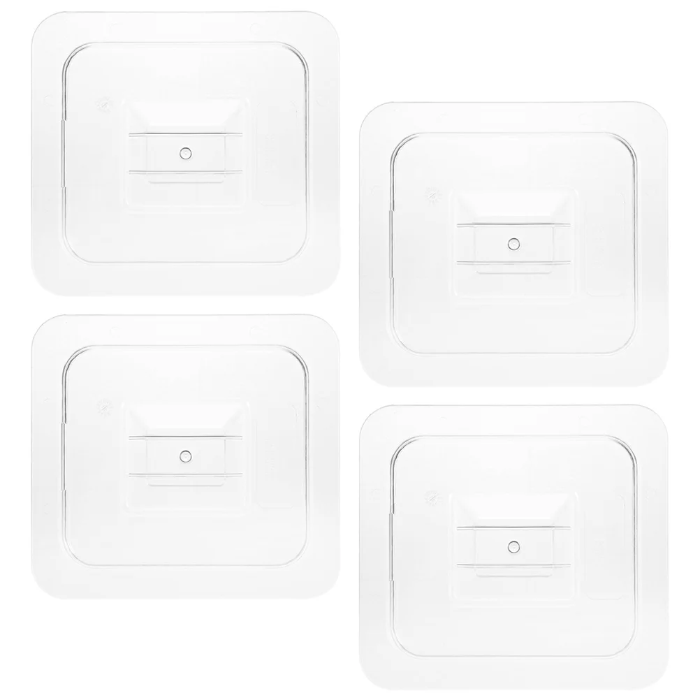 4pcs Food Protective Covers Transparent Snack Box Dust Covers For Fruits Candy Storage Container Restaurant Household Clear