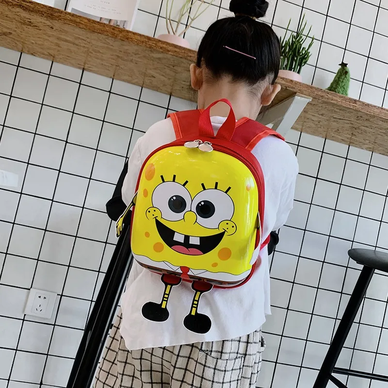 Spongebobb-幼稚園のランドセル,子供用ショルダーバッグ,漫画のモチーフ,デイバッグスタイル,軽量