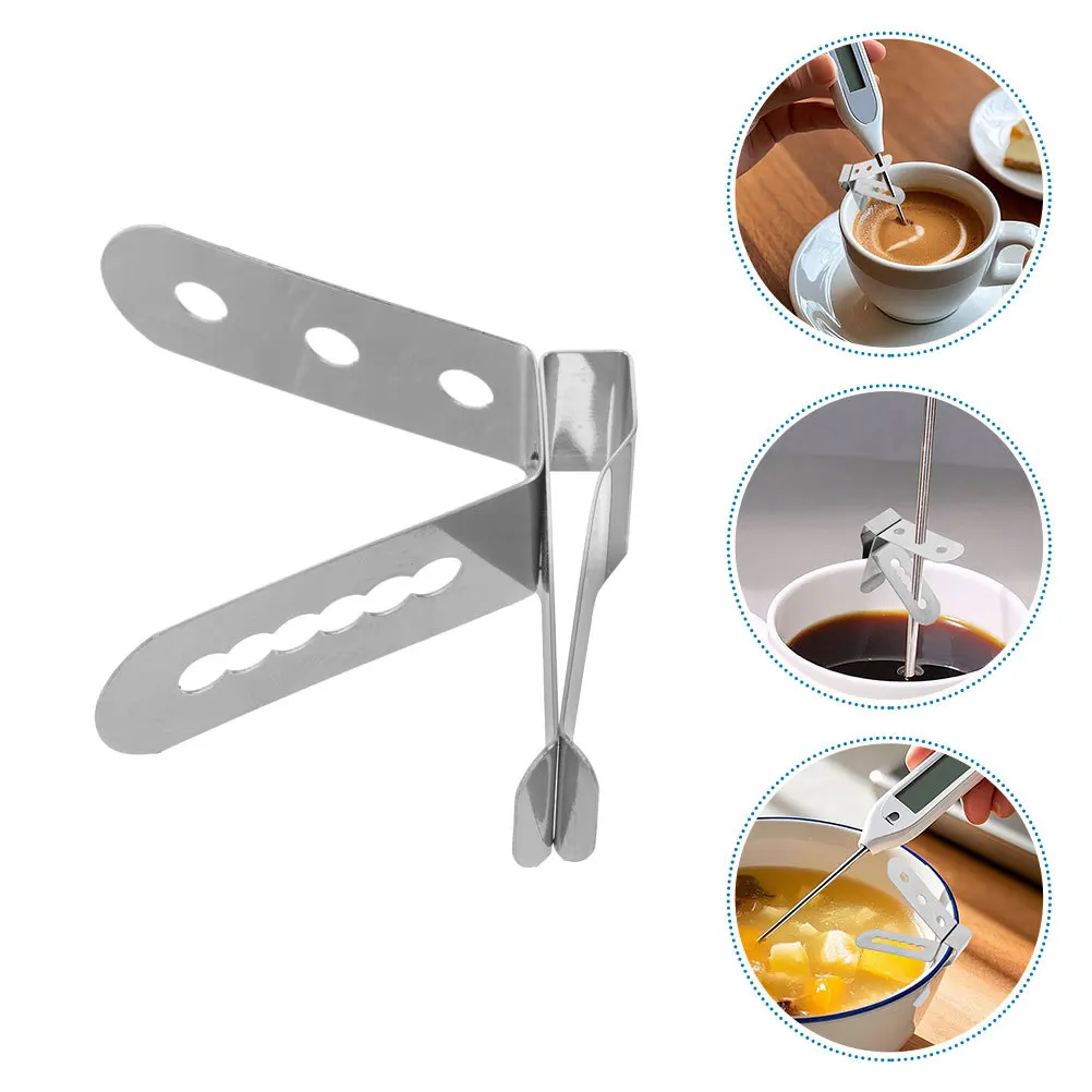 

5pcs Food Thermometer Probe Clip Stainless Steel For Coffee Tea Hot Drinks Bbq Grill Deep Fryer Milk Candy Chocolate