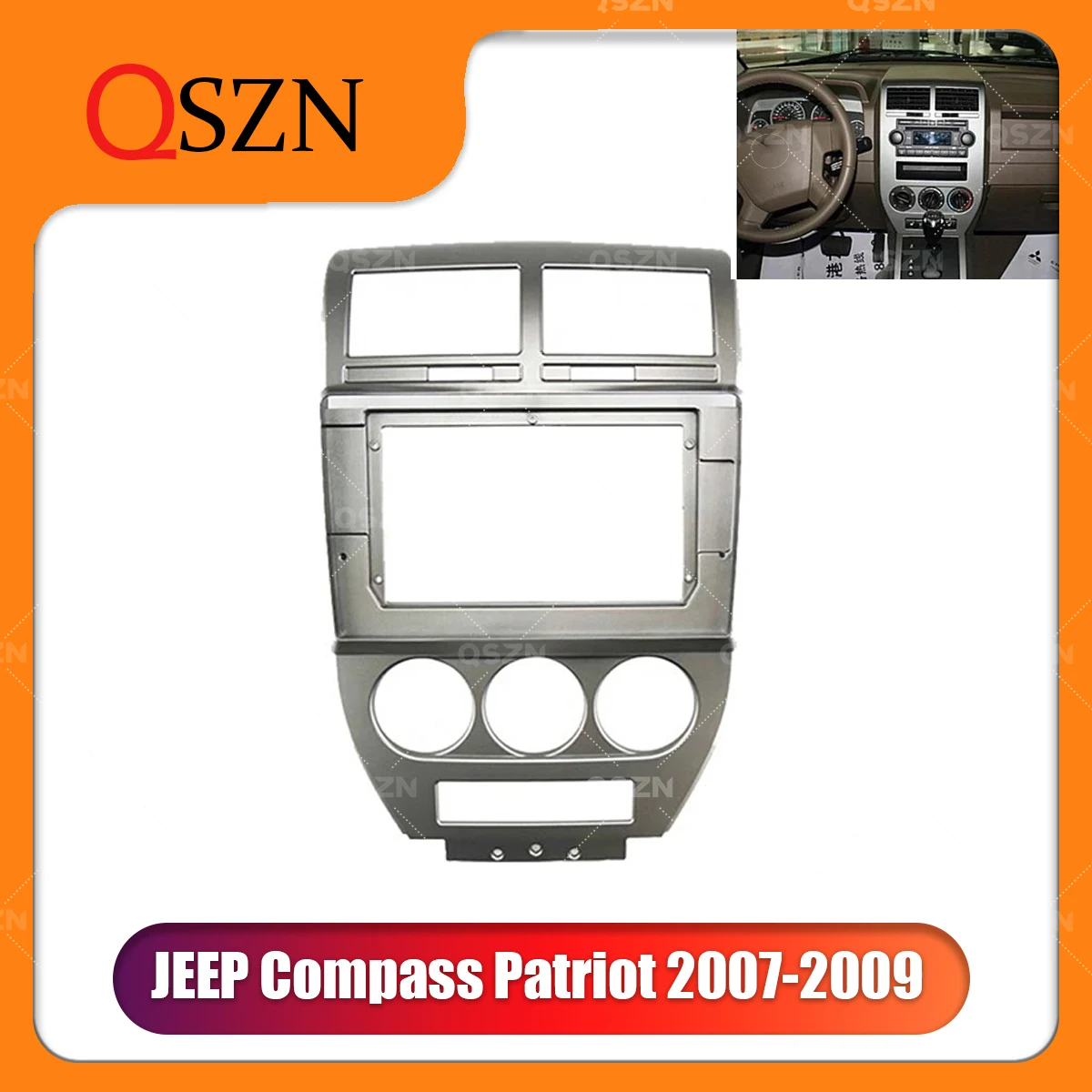 

QSZN 10,1-дюймовая рамка для автомобильного радиоприемника для JEEP Compass Patriot 2007-2009, комплект крепления на панели DVD, установка 2 Din