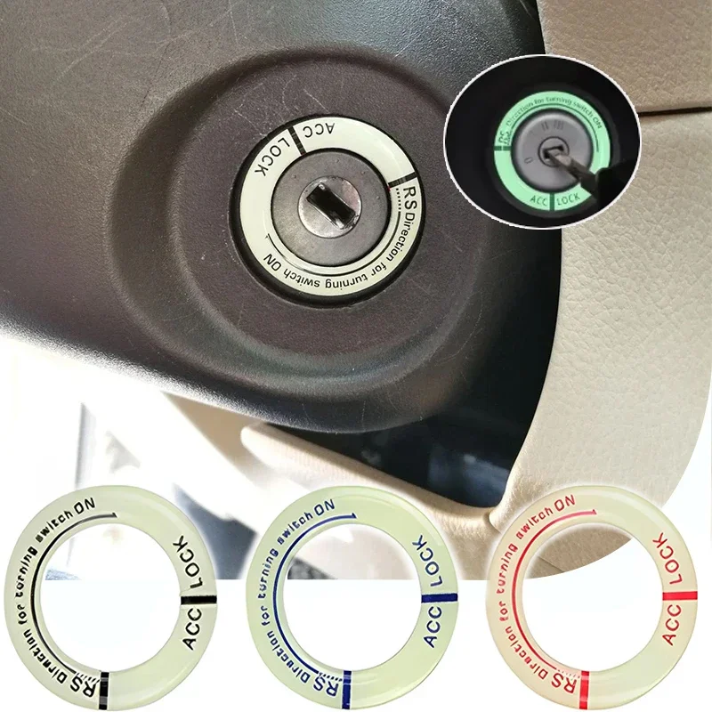 

1 PCS Car Fluorescent Ignition Keyring Sticker Glow 3D Universal Motorcycle Starter Button Decorative Sticker 3 Colours