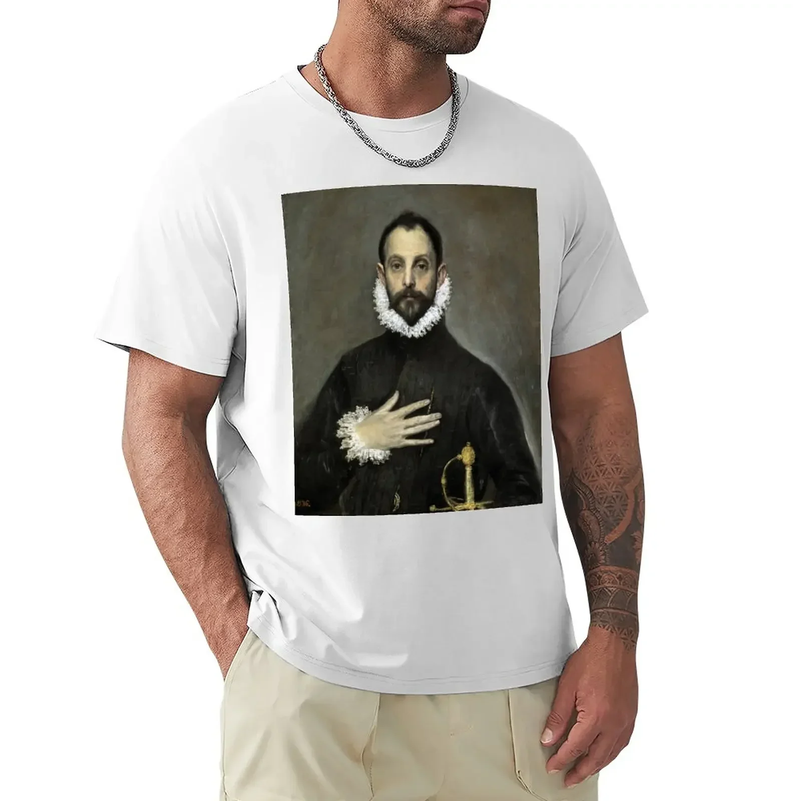 The Nobleman with his Hand on his Chest by El Greco T-Shirt Blouse sublime big and tall t shirts for men