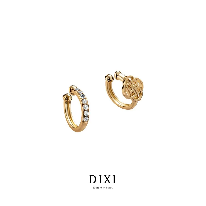 DLR1042 Dixi العلامة التجارية النسخة الكورية الأصلية من أقراط الموضة، أقراط مرصعة بالألماس بنمط مجوف بسيط غير منتظم #5