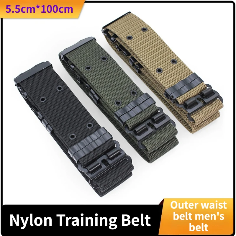 

5.5cm Nylon CQB Training Belt Canvas Knitted Waist Seal Multifunctional American S-outer Belt Men's Belt