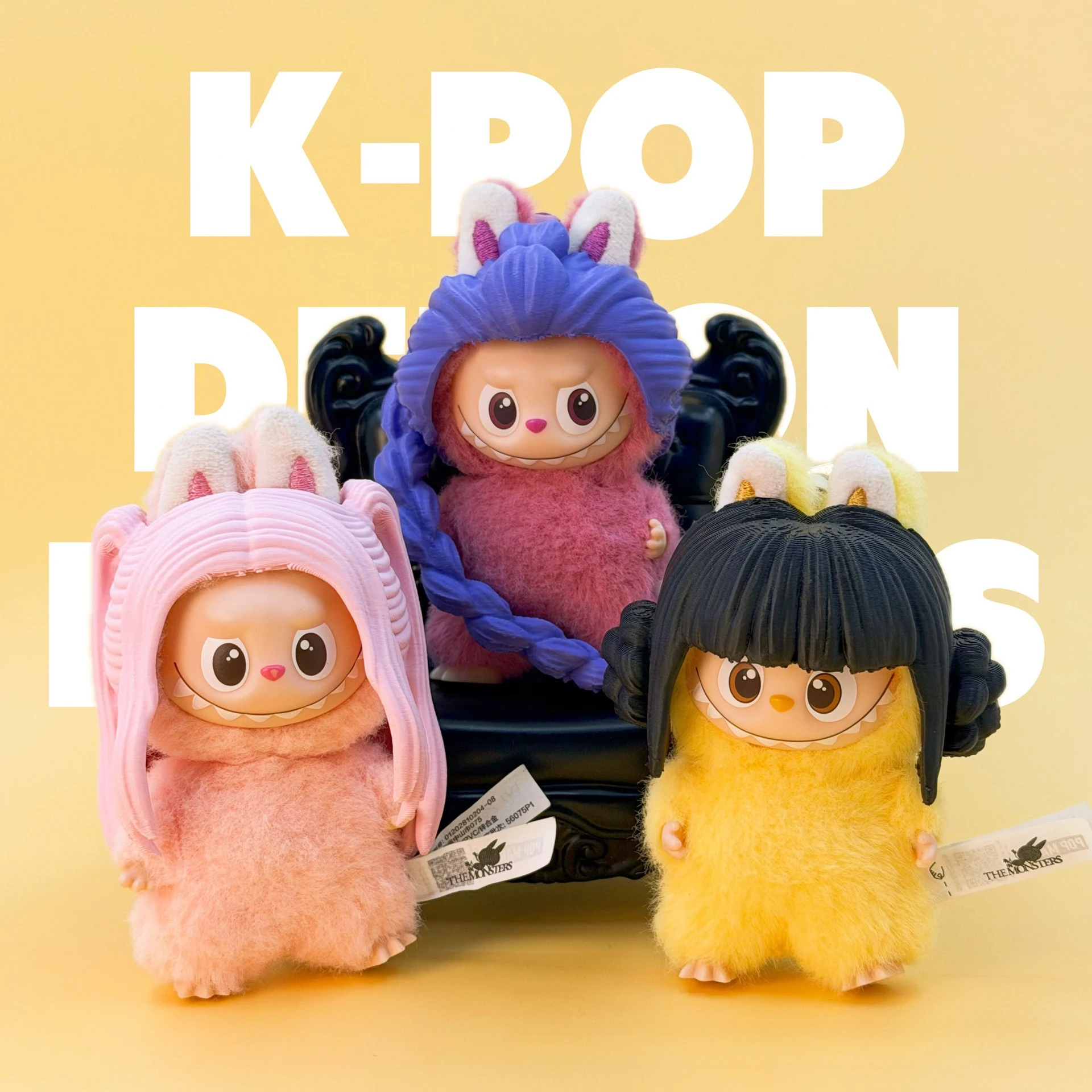 

For Labubu 4.0 Wig Cute 3D Printing Rumi Mira Zoey Wig 10cm Mini Plush Doll Fashion Accessories Gift