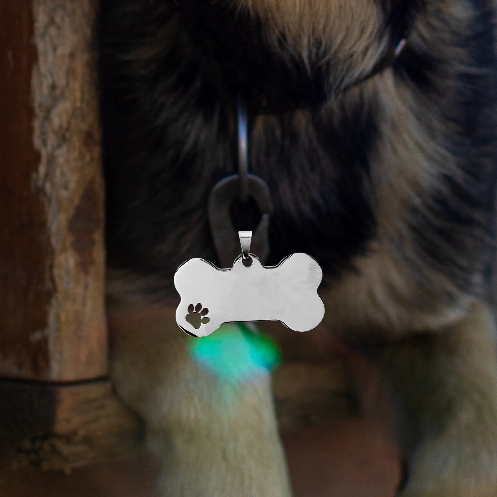 10Pcs Hollow Dog Bone Shaped Stainless Steel Pet Id Tags For Collar Pendants Blank Dog Name Tag Personalized Dog