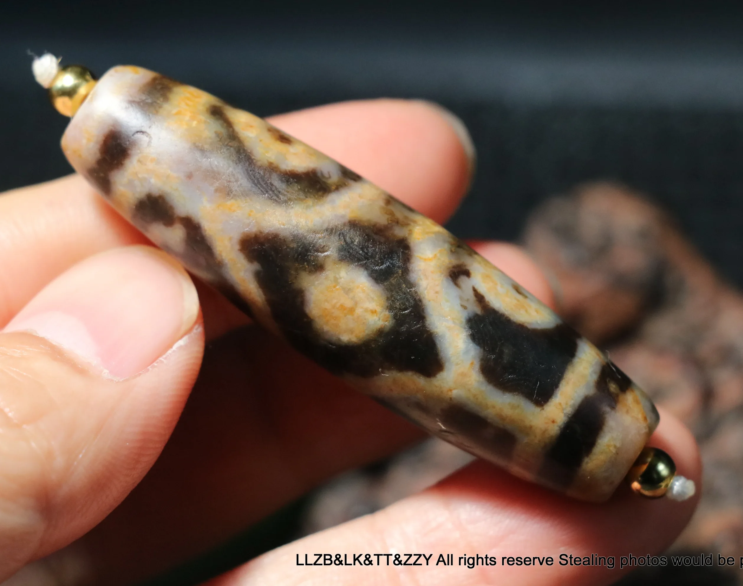 

Ultra Energy Tibetan Old Agate Star KingKong 4 Eyed Big dZi Bead Amulet Pendant LKbrother Saurces