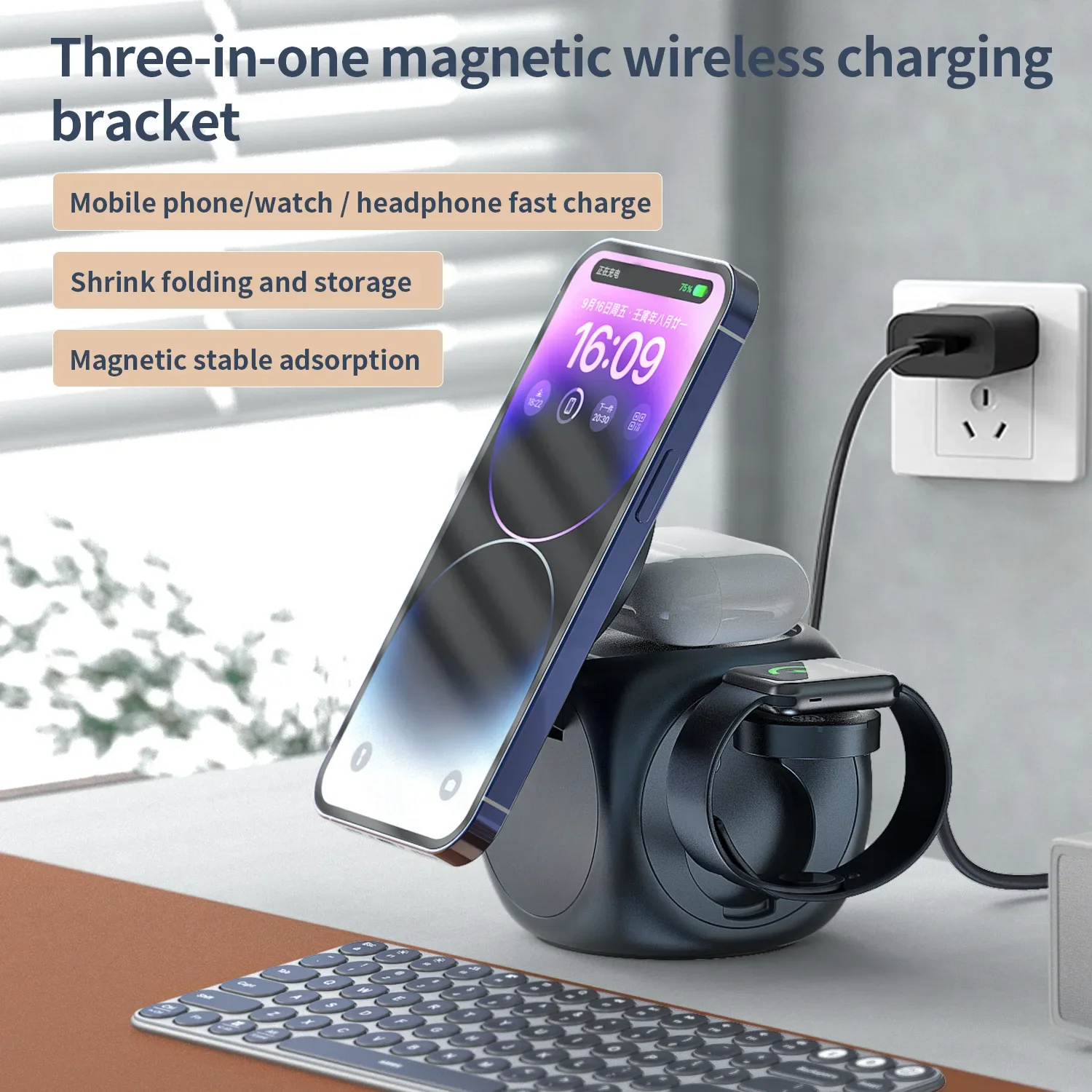 Phone Charger Fast Charging Wireless Chargers 15 Pro Max Smartphone Charging Dock Station Holder for Phone High Speed Charger