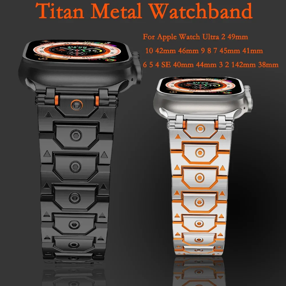 Titan Watchband for Apple Watch Ultra 2 49mm 10 42mm 46mm 9 8 7 45mm 41mm Metal Strap Bracelet iwatch 6 5 4 SE 44mm 40mm Correa