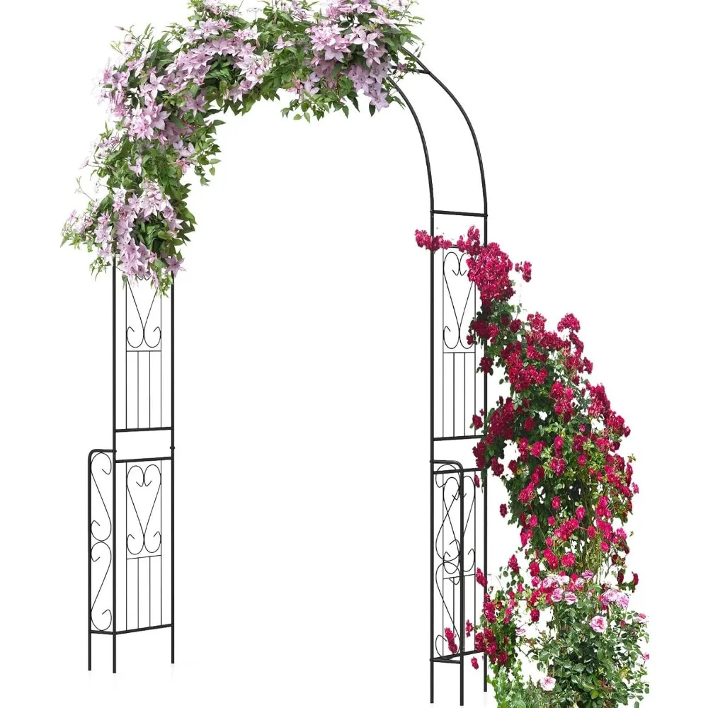 

Garden Arch Trellis - 7.9 ft Metal Arbor Pergola for Climbing Plants Rose Clematis Vines, Wedding Archway Arbour