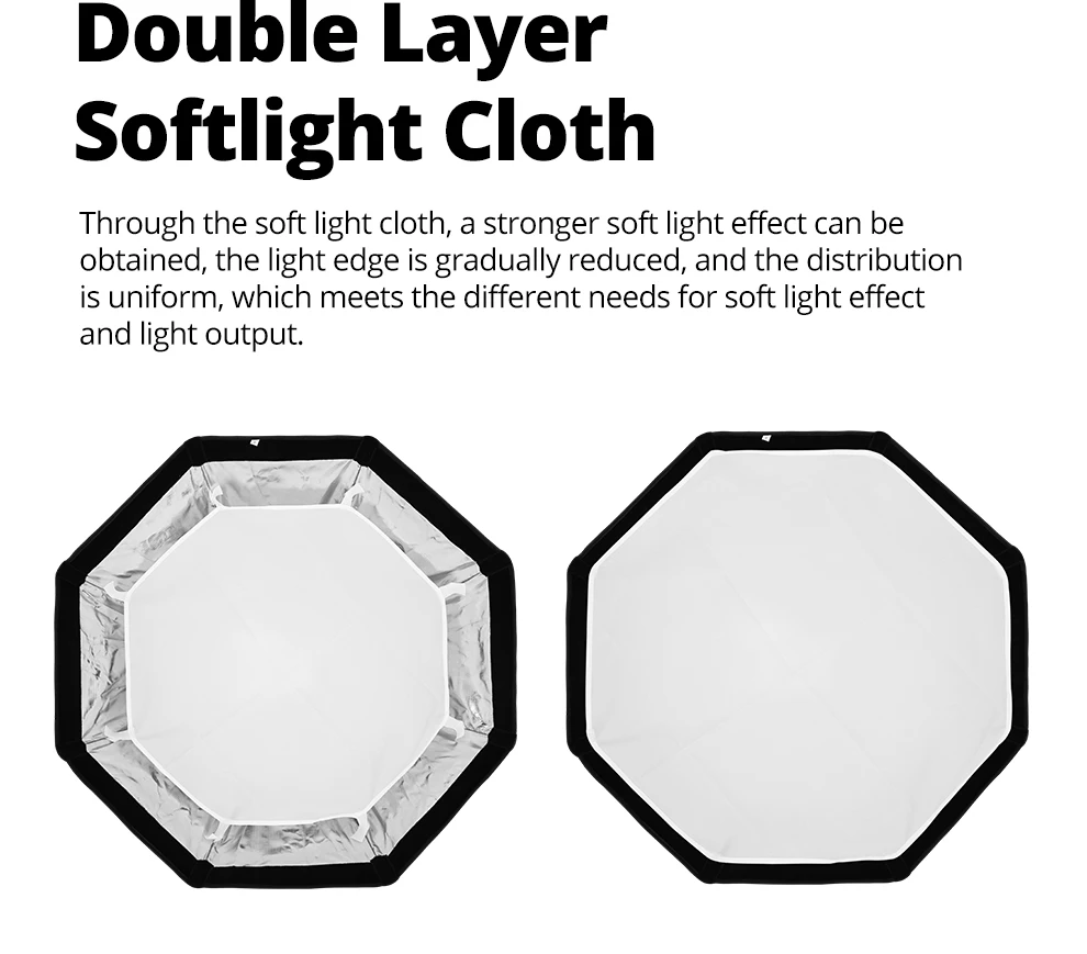 AMBITFUL QS 65 cm 90 cm Bowens-Halterung, Schnellmontage-Softbox mit Gitter für Kamerablitz, Speedlite-LED-Licht, weiche Lichtbox, matte Box – Detail 7