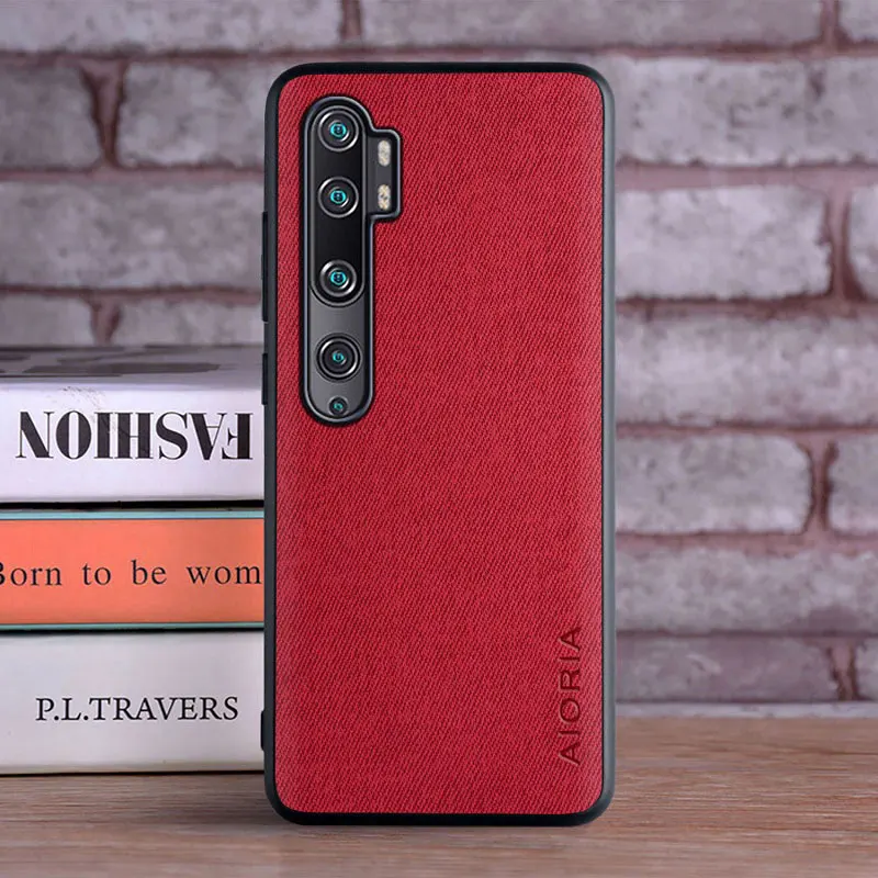حافظة قماش لهاتف Xiaomi mi Note 10 Pro مصنوعة من مادة TPU الناعمة مع مادة PC 3in1 الصلبة ذات ملمس مثالي