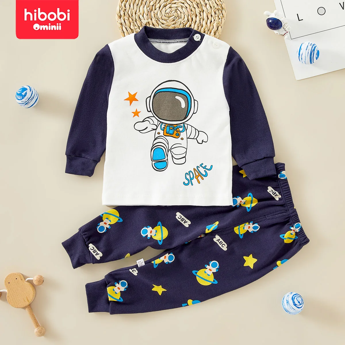 Hibobi-Conjuntos de ropa interior para niños, ropa infantil para el hogar, primavera y otoño, 2 piezas