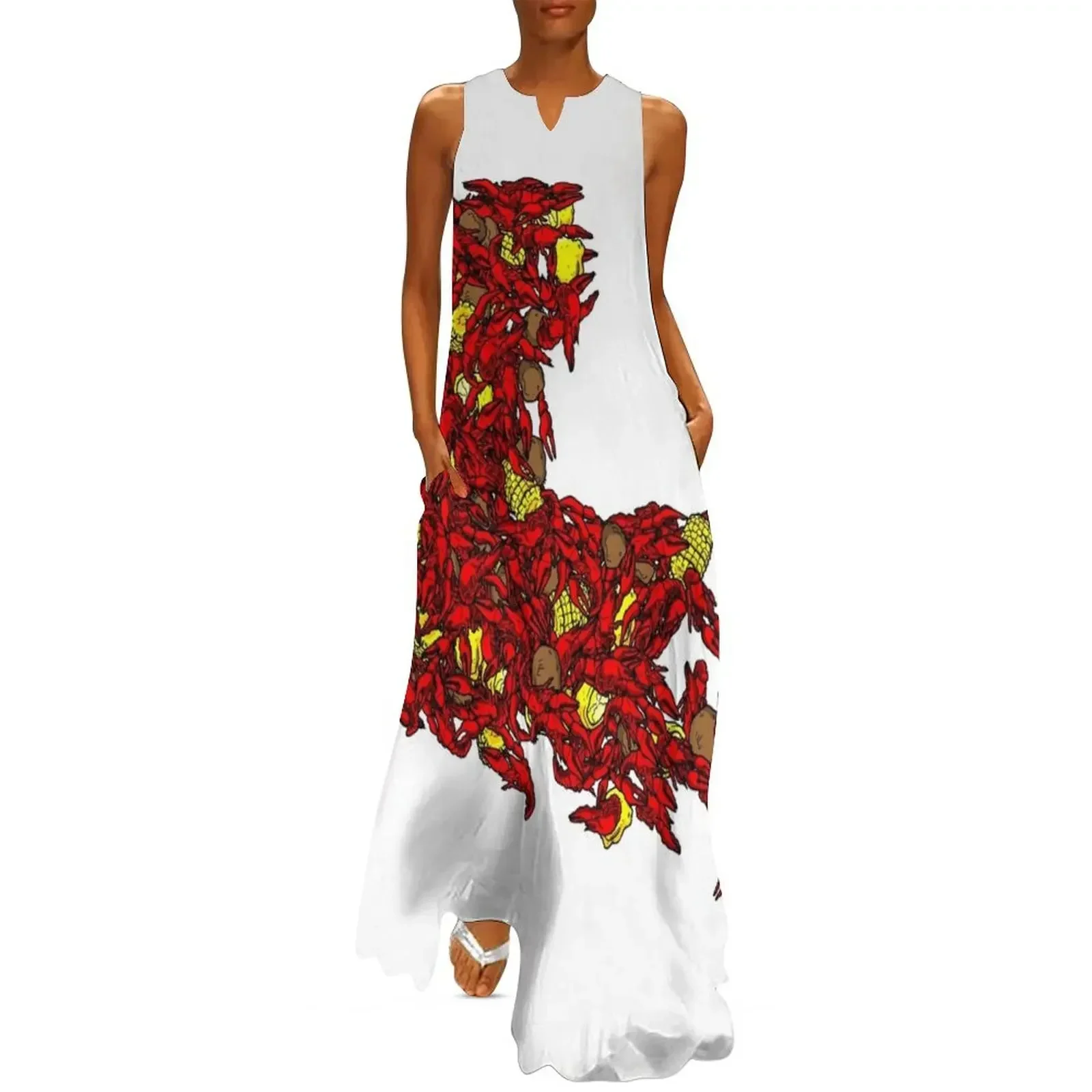 

Louisiana Crawfish Long Dress Women's summer skirt beach dresses dress Dress