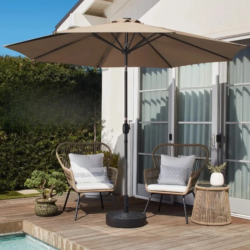 

Best Choice Products 10ft Outdoor Steel Polyester Market Patio Umbrella w/Crank, Easy Push Button, Tilt, Table Compatible