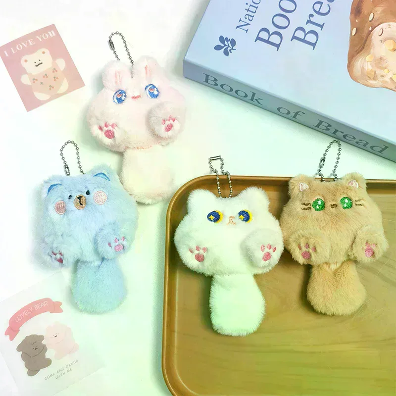 

Keychain Cute Long-Tailed Cat Doll Toys Cartoon Kitten Soft Stuffed Animal Keyring Backpack Charms Bag Pendant Decor Gifts