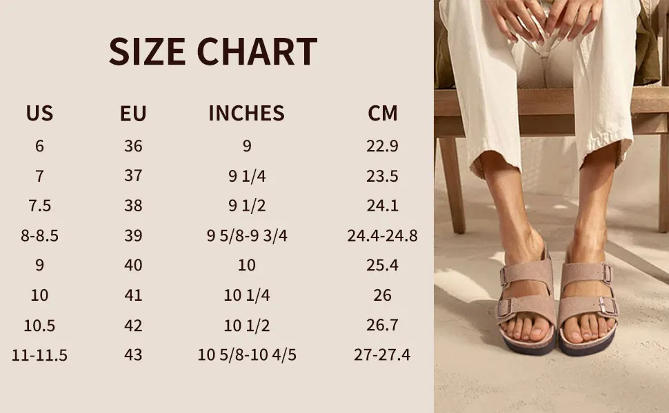 Kidmi New Men Sandals Men Double Buckle Sandals Cork Suede Men Slippers Outdoor Beach Slide Sandals Casual Soft Nonslip Sandals