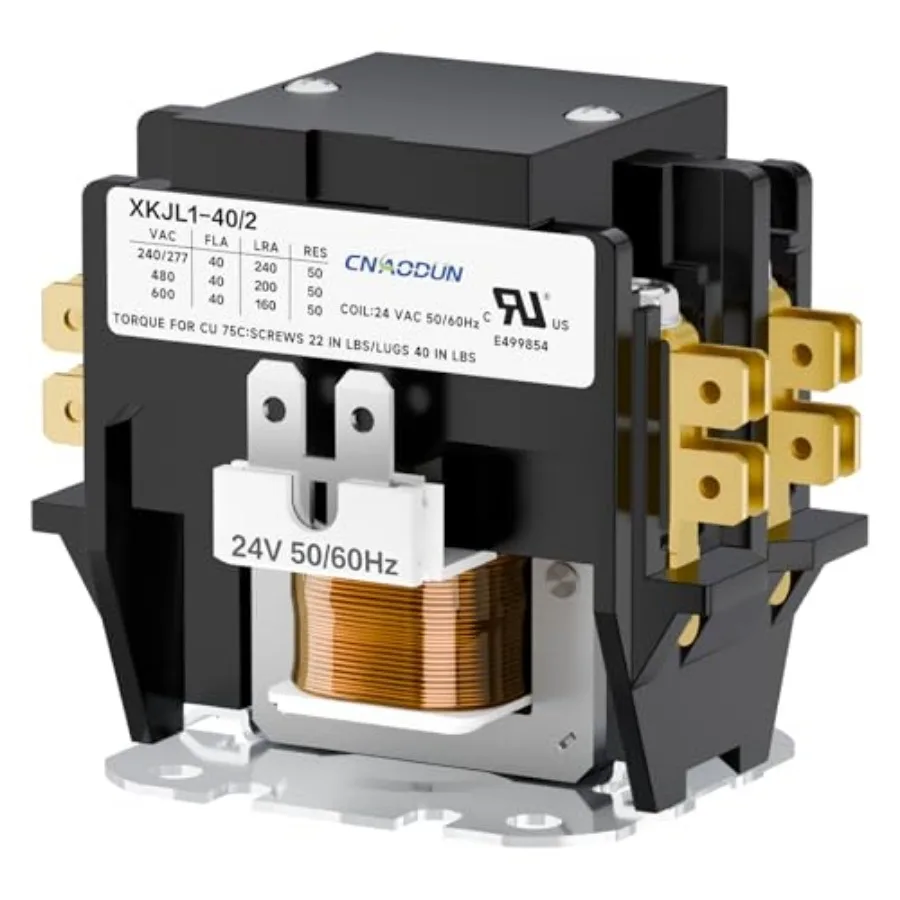 

HVAC Contactor Air Conditioner Contactor 2 Pole 40 Amp 24V Coil Compatible with Condenser, Compressor, Air Conditioner, Refrige