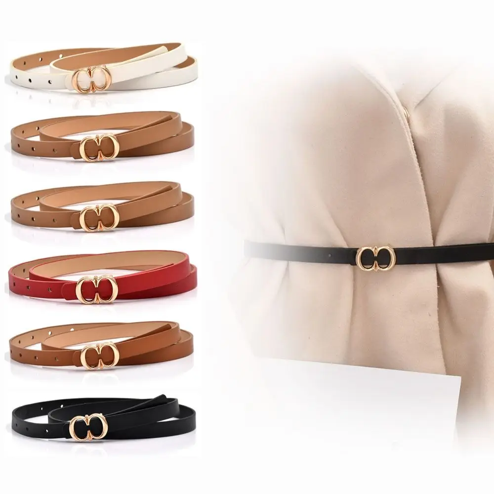 

Fashion Versatile Leather Belt Luxury Design Women Metal Slide Buckle Belt Trendy Waistband