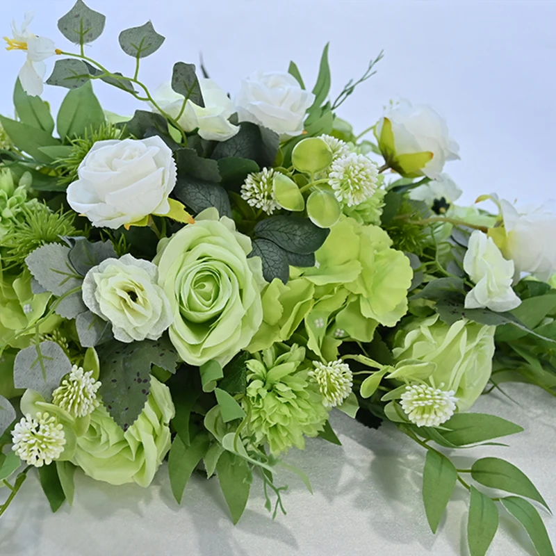 80 سنتيمتر إلى 35 سنتيمتر الأخضر الوردي الأبيض السحلية الجدول محور كرة زهرية الزفاف خلفية ديكور ترتيب الأزهار عداء الحدث الدعائم