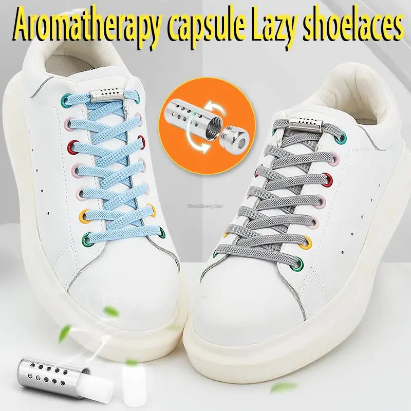 

Aroma Shoe Laces Without Ties Elastic Laces Sneakers Kids No Tie Shoelaces Adult Clean Air Flat Shoelace for Shoes Rubber Bands