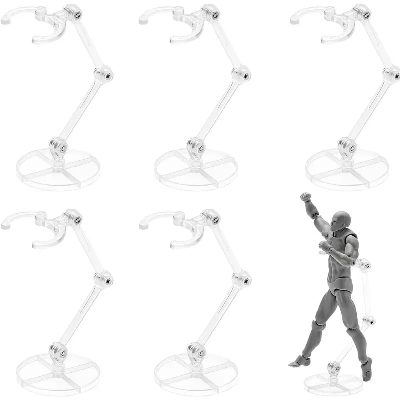 6 Stück Action figur Ständer Montage Action figur Display halter Basis runde Puppe Modell Unterstützung Ständer klare Miniatur Modell Basen