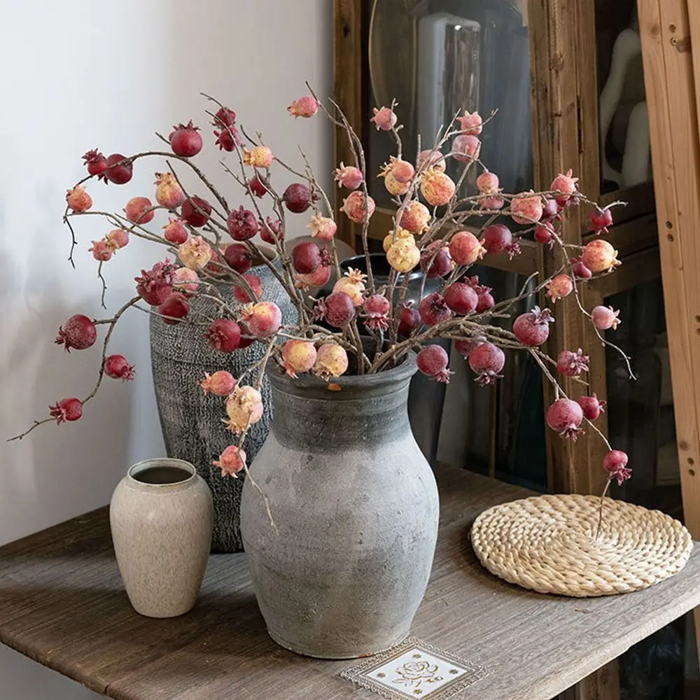 

11 Fruit Artificial Pomegranate Branches Realistic Handmade Foam Fruits Branches Elegant Plastic Fake Plants