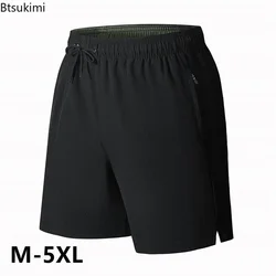 Summer Men's Training Shorts Sports Quick-drying Running Fitness Beach Basketball Casual Ice Silk Thin Breathable Shorts M-5XL