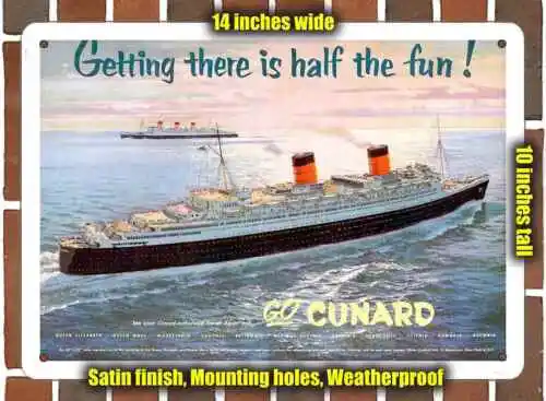 Metal Sign - 1954 Cunard Transatlantic Lines- 10x14 inches