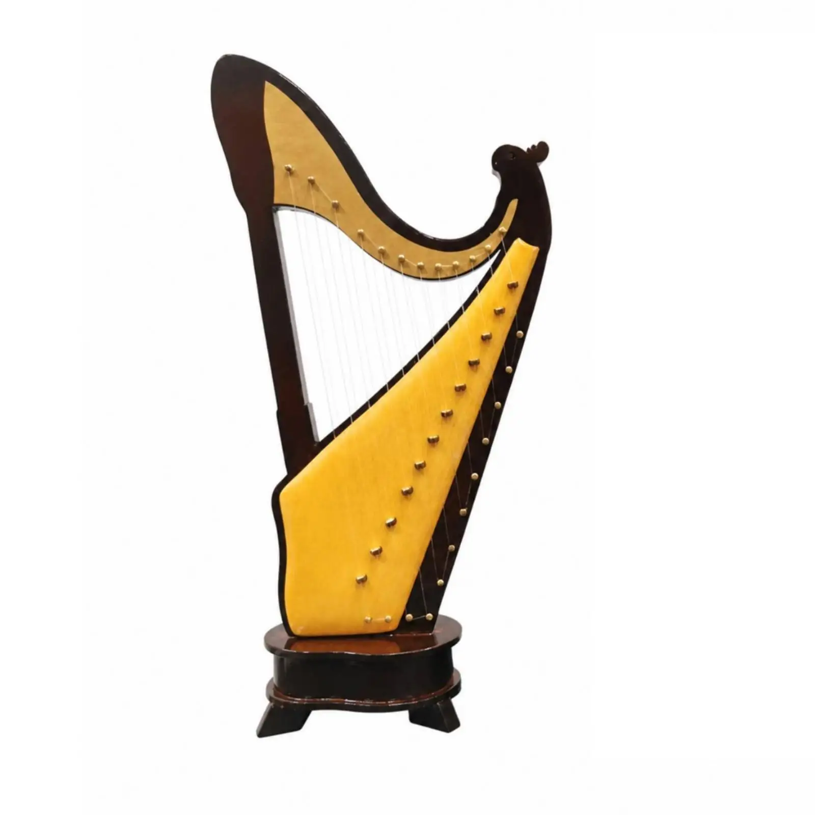 Wooden Mini Harp Model Classic Chinese Stringed Instrument Ornament with Tuning Pegs for Desk Shelf TV Cabinet Decoration