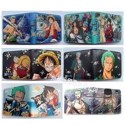 One Piece Wallet Luffy Coin Money Clips Roronoa Zoro Purse Cute Cartoon Figure Print Card Holders Piccolo Accessoeris Boys Gifts